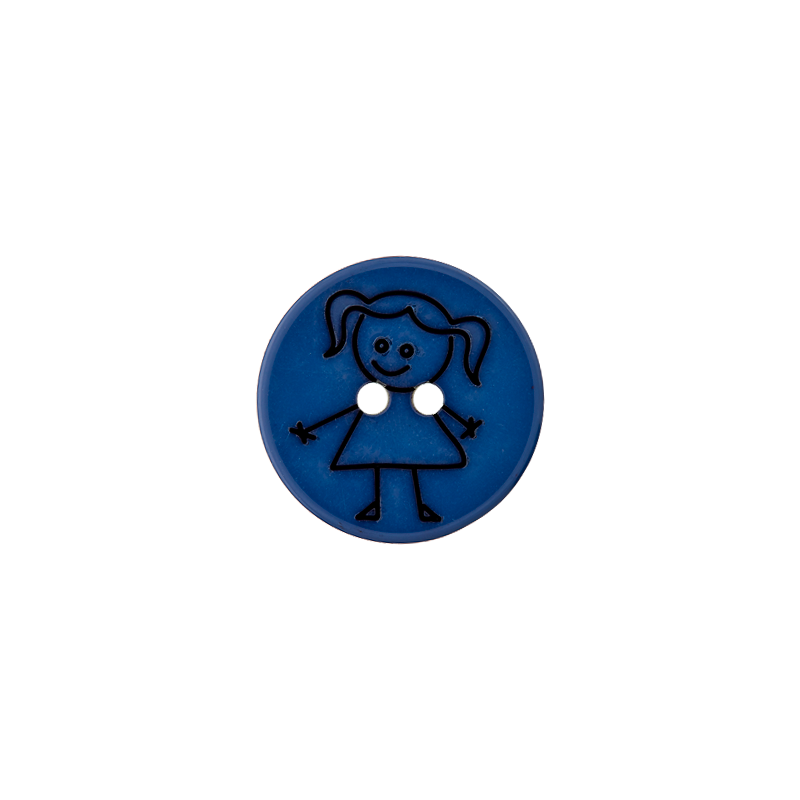 Polyester two-hole button Girl 15mm