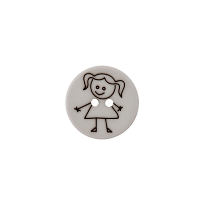 Polyester two-hole button Girl 15mm