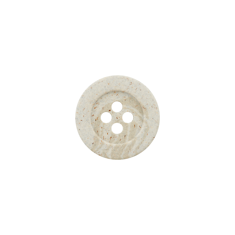 Hemp/polyester button, 4-holes, recycled, 18mm