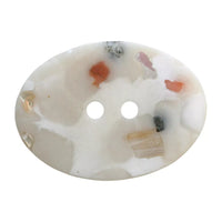 Mother of pearl/polyester button, 2-holes, recycled, 25mm
