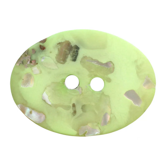 Mother of pearl/polyester button, 2-holes, recycled, 25mm