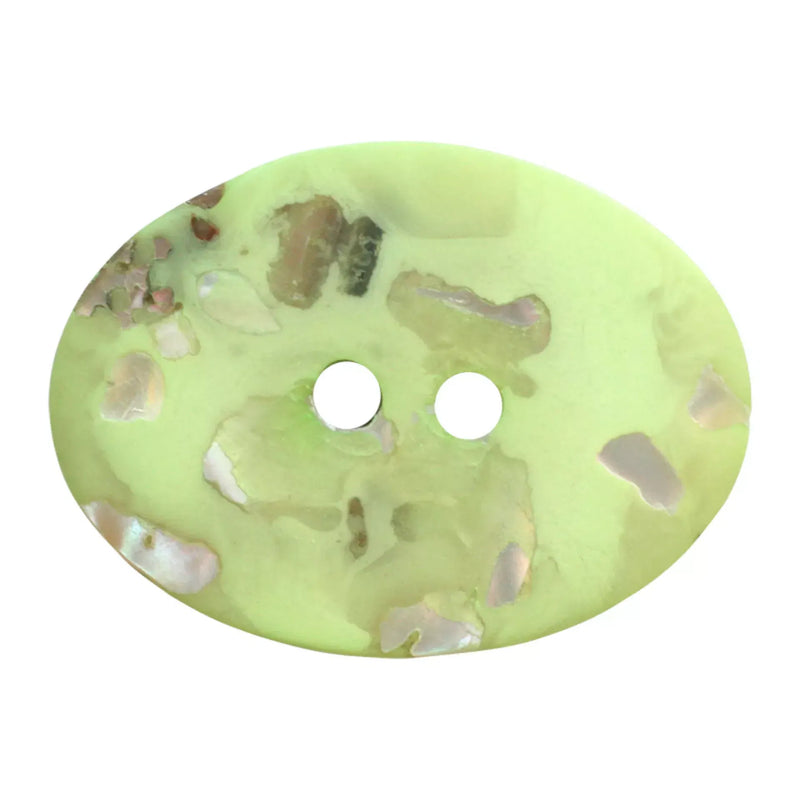 Mother of pearl/polyester button, 2-holes, recycled, 25mm