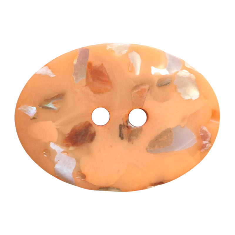 Mother of pearl/polyester button, 2-holes, recycled, 25mm