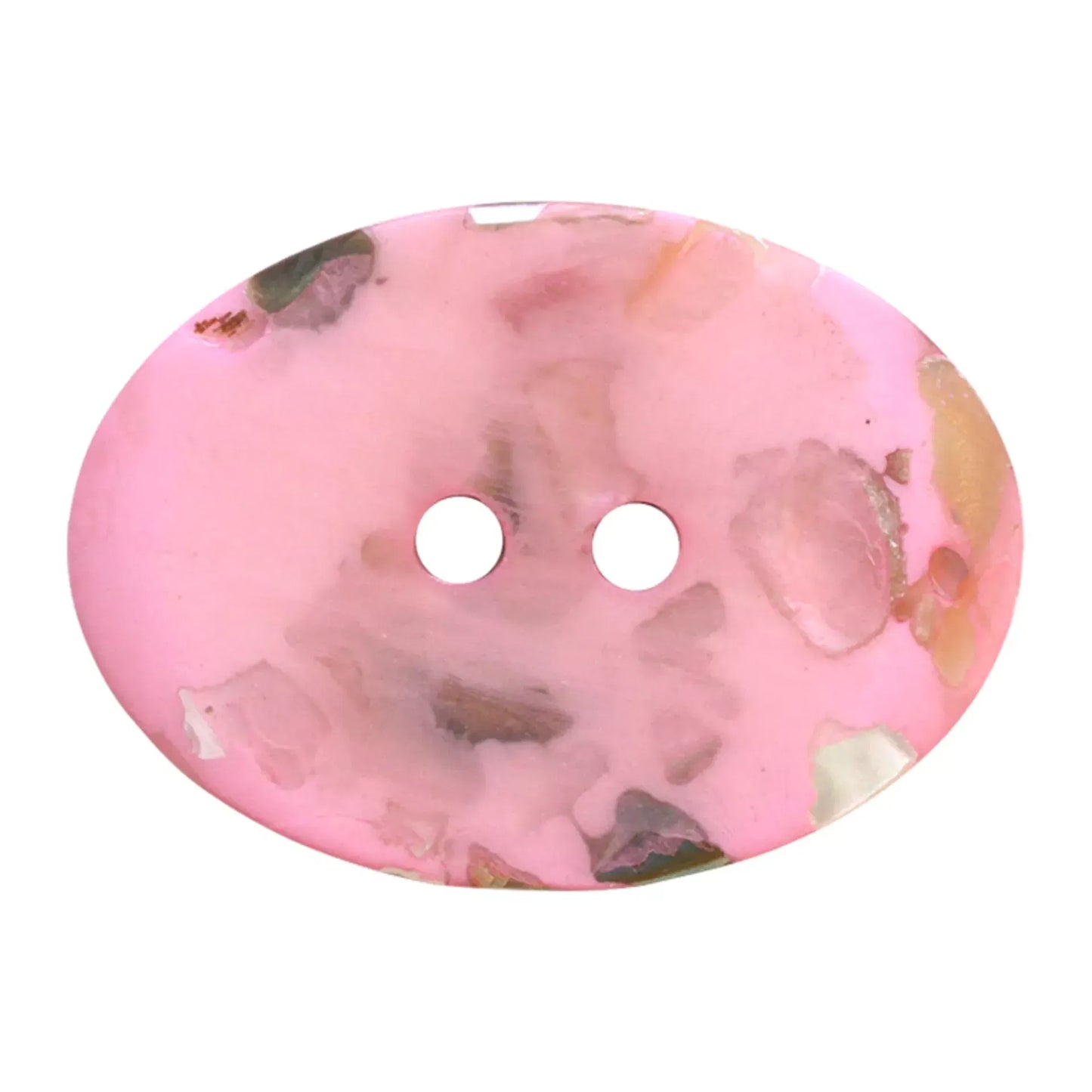 Mother of pearl/polyester button, 2-holes, recycled, 25mm