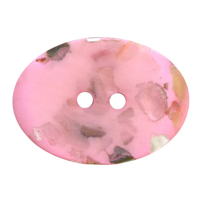 Mother of pearl/polyester button, 2-holes, recycled, 25mm