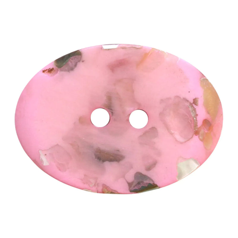 Mother of pearl/polyester button, 2-holes, recycled, 25mm