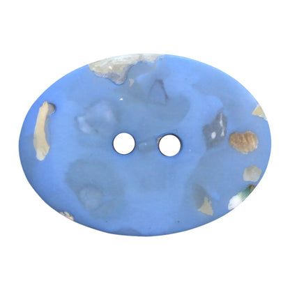 Mother of pearl/polyester button, 2-holes, recycled, 25mm