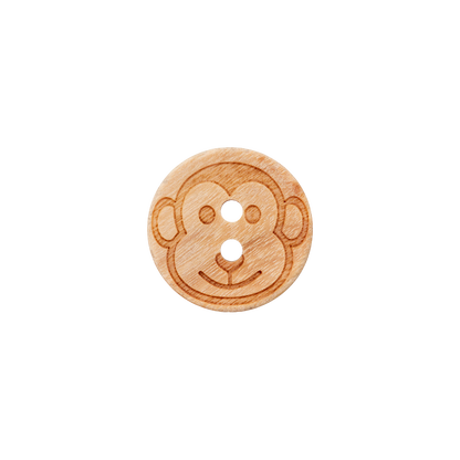 Wood button 2-holes, 15mm