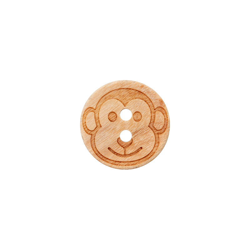Wood button 2-holes, 15mm