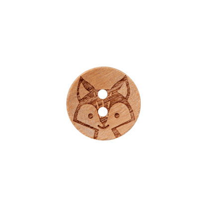 Wood button 2-holes, 15mm