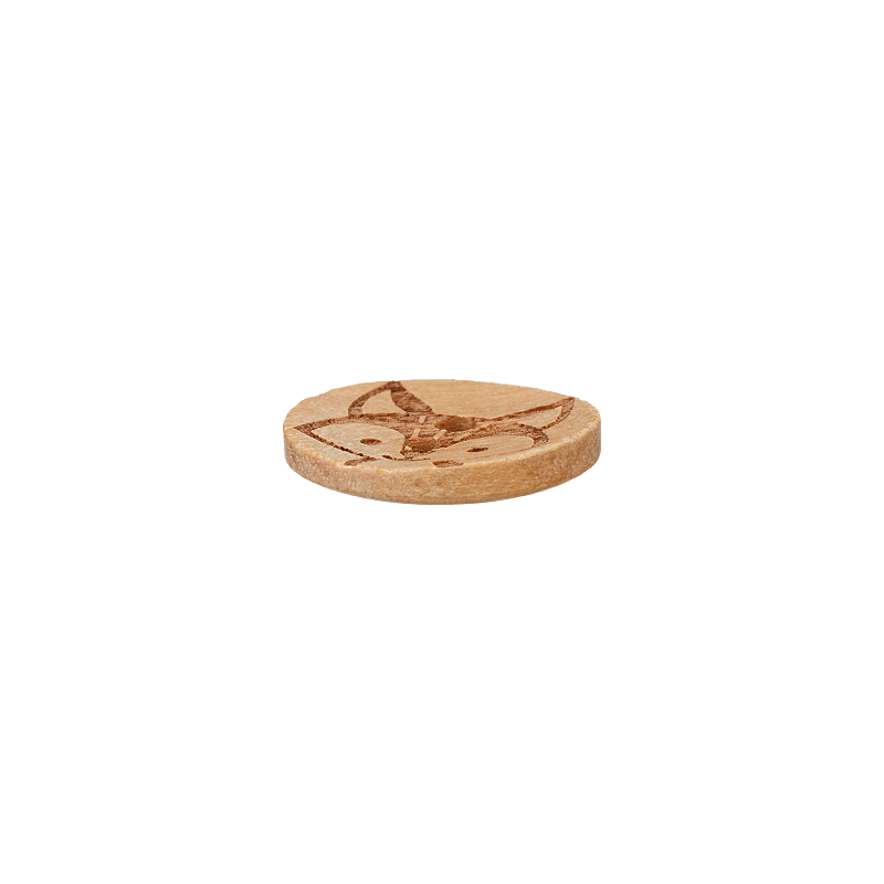 Wood button 2-holes, 15mm