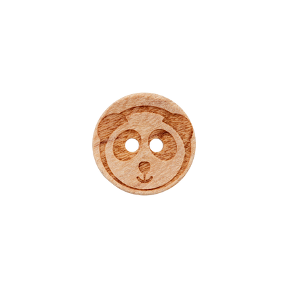 Wood button 2-holes, 15mm