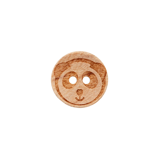 Wood button 2-holes, 15mm