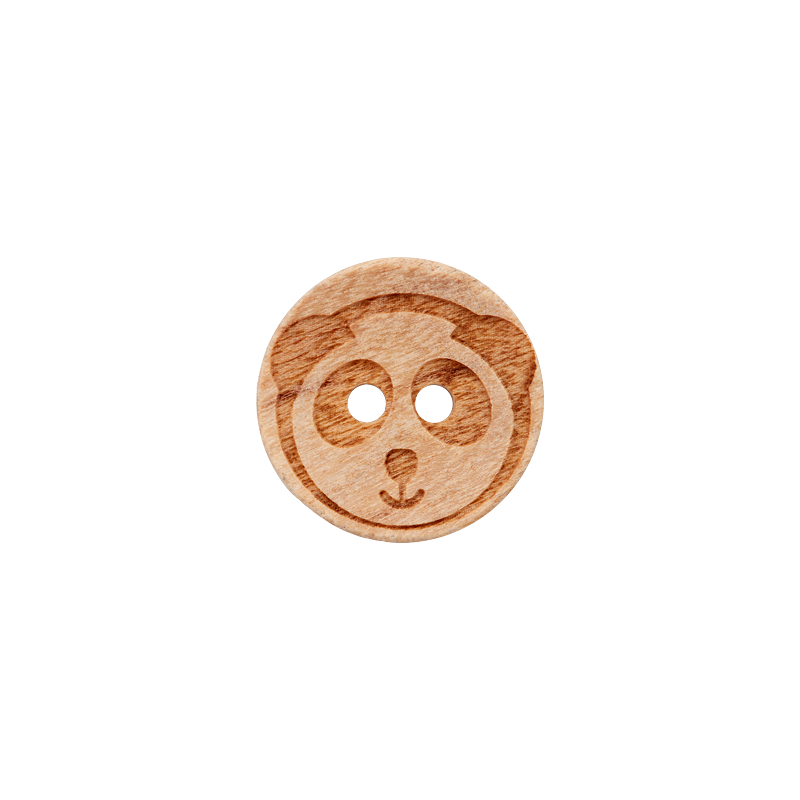 Wood button 2-holes, 15mm