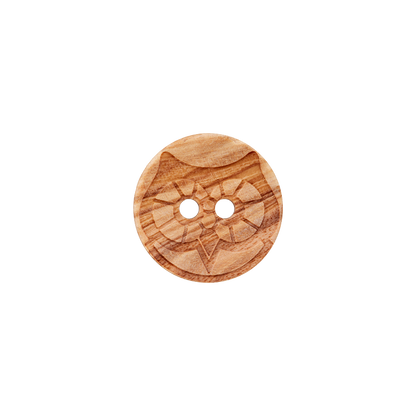 Wood button 2-holes, 15mm