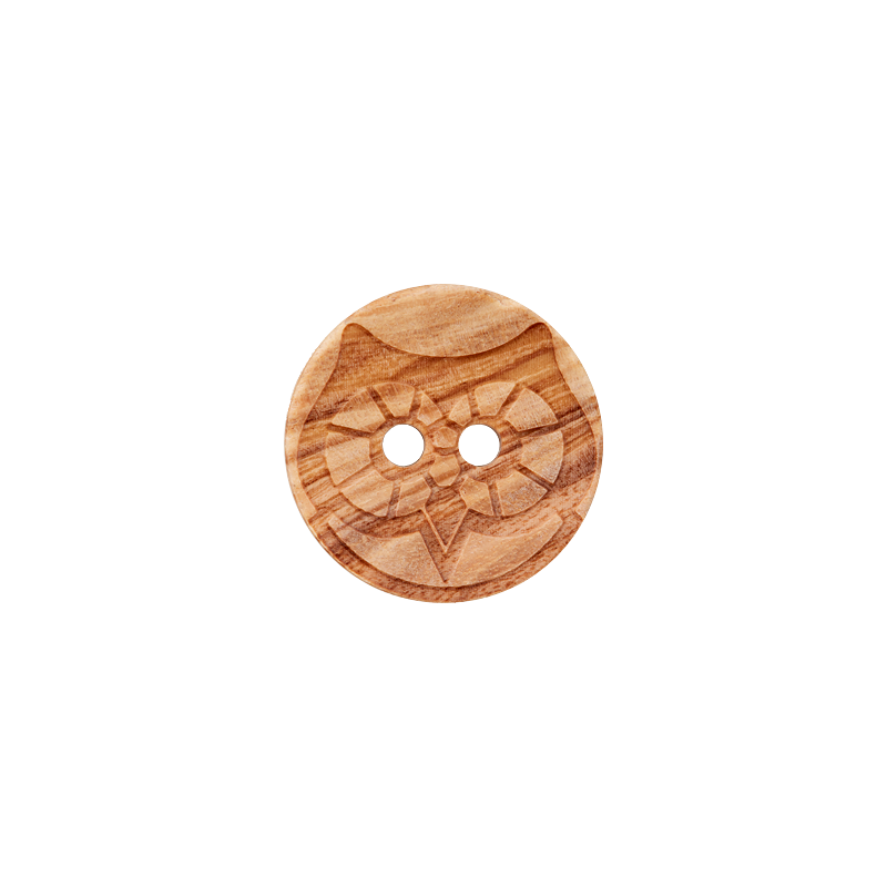 Wood button 2-holes, 15mm