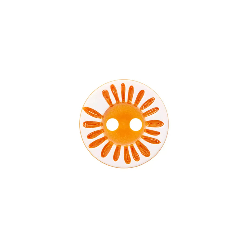 Polyester button 2-holes Flower, 12mm 15MM