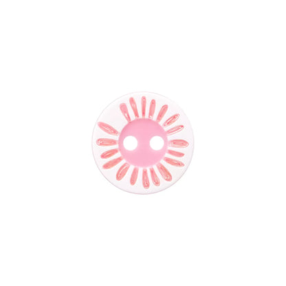 Polyester button 2-holes Flower, 12mm 15MM