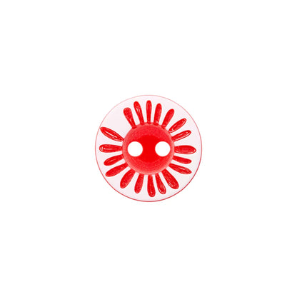Polyester button 2-holes Flower, 12mm 15MM