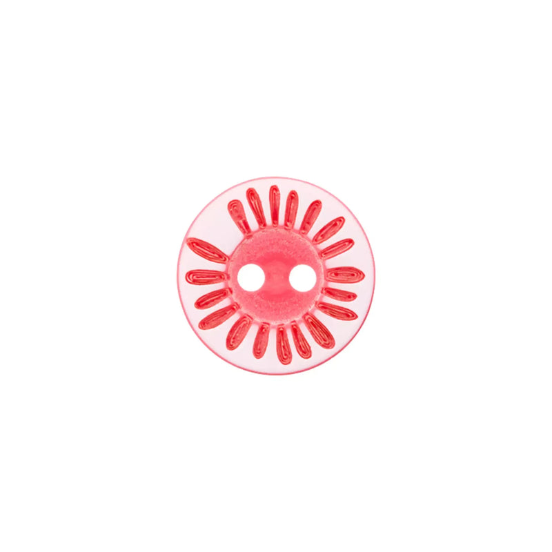 Polyester button 2-holes Flower, 12mm 15MM
