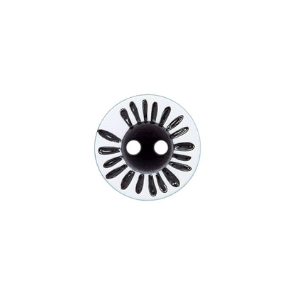 Polyester button 2-holes Flower, 12mm 15MM