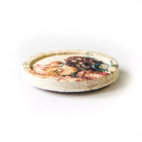 Cotton/polyester button 2-holes, recycled, Flowers 25mm