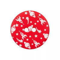 Polyester button 2-holes, Happy Space, 20mm