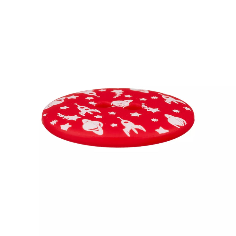 Polyester button 2-holes, Happy Space, 20mm