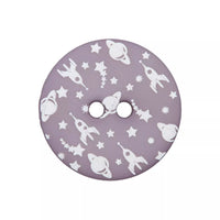 Polyester button 2-holes, Happy Space, 20mm
