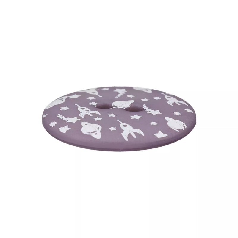 Polyester button 2-holes, Happy Space, 20mm