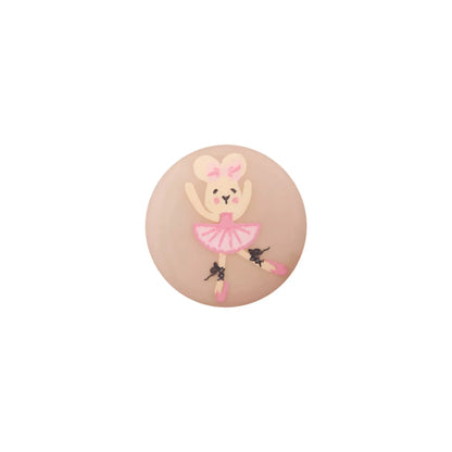 Polyester button shank Ballerina Mouse 18mm