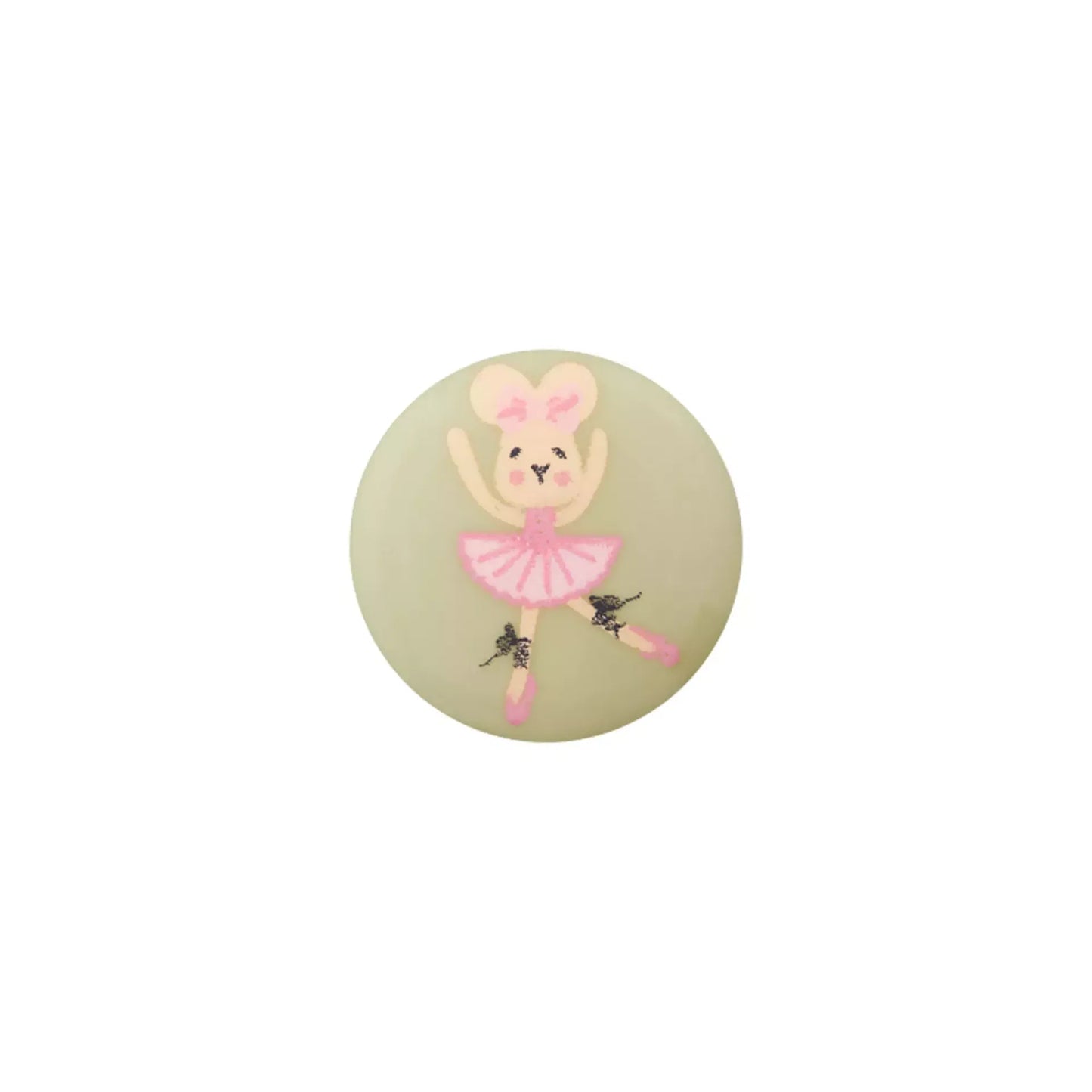 Polyester button shank Ballerina Mouse 18mm