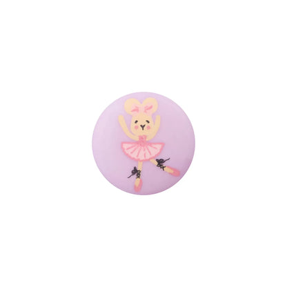 Polyester button shank Ballerina Mouse 18mm