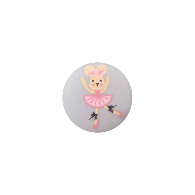 Polyester button shank Ballerina Mouse 18mm