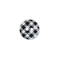 Polyester button 2-holes Vichy check 12mm