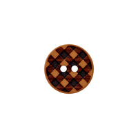 Polyester button 2-holes Vichy check 12mm