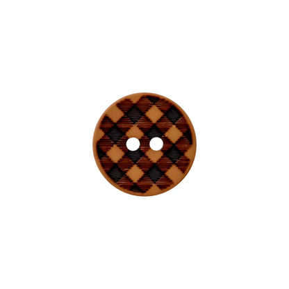 Polyester button 2-holes Vichy check 12mm
