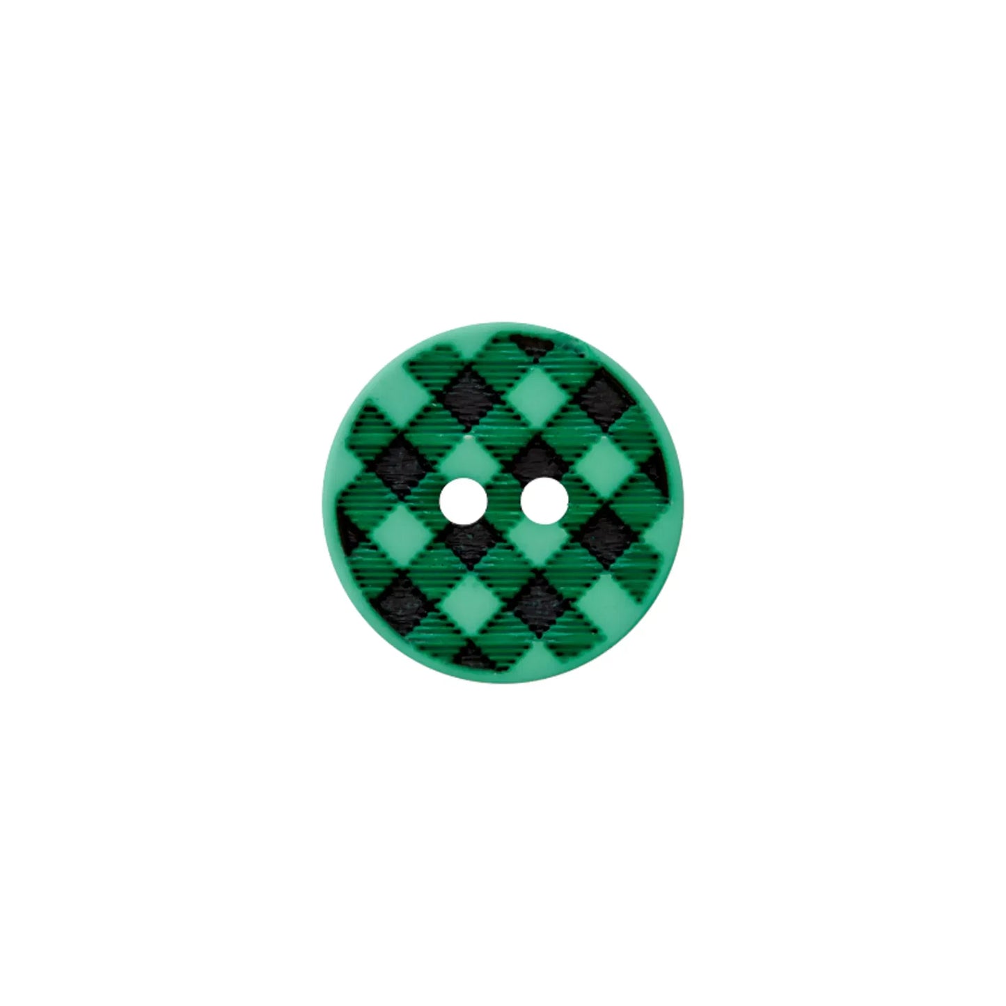 Polyester button 2-holes Vichy check 12mm