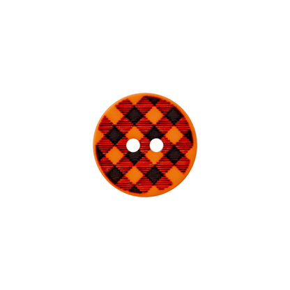 Polyester button 2-holes Vichy check 12mm