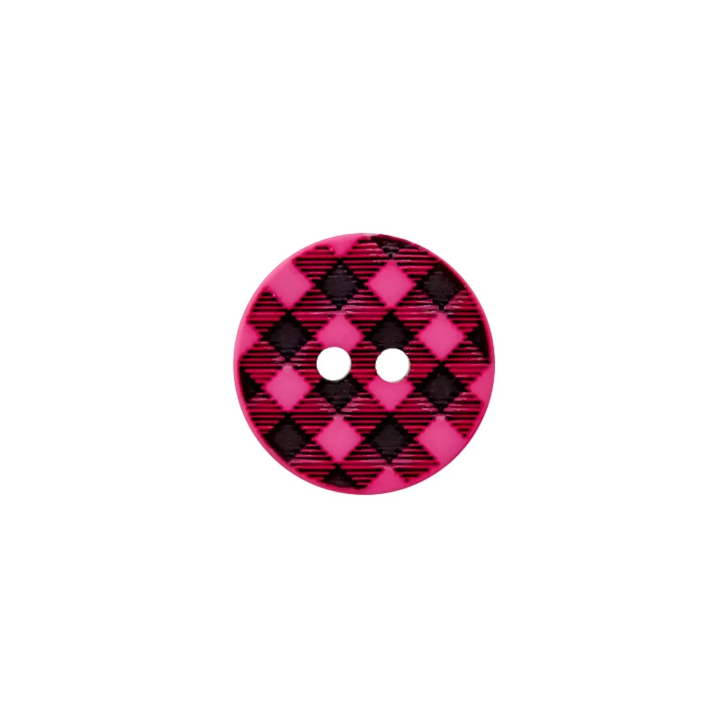 Polyester button 2-holes Vichy check 12mm