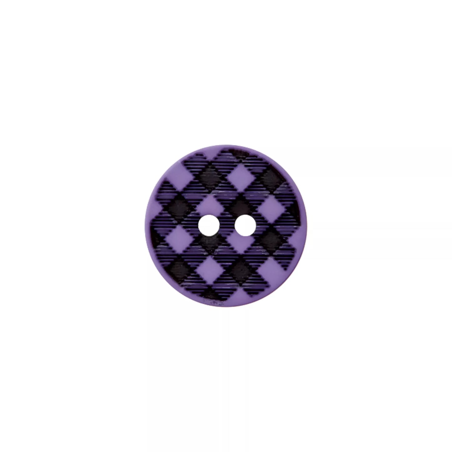 Polyester button 2-holes Vichy check 12mm