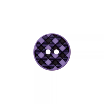 Polyester button 2-holes Vichy check 12mm