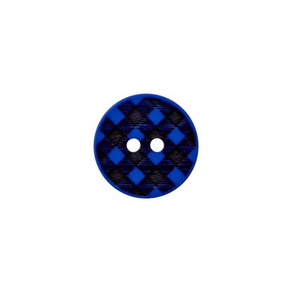 Polyester button 2-holes Vichy check 12mm