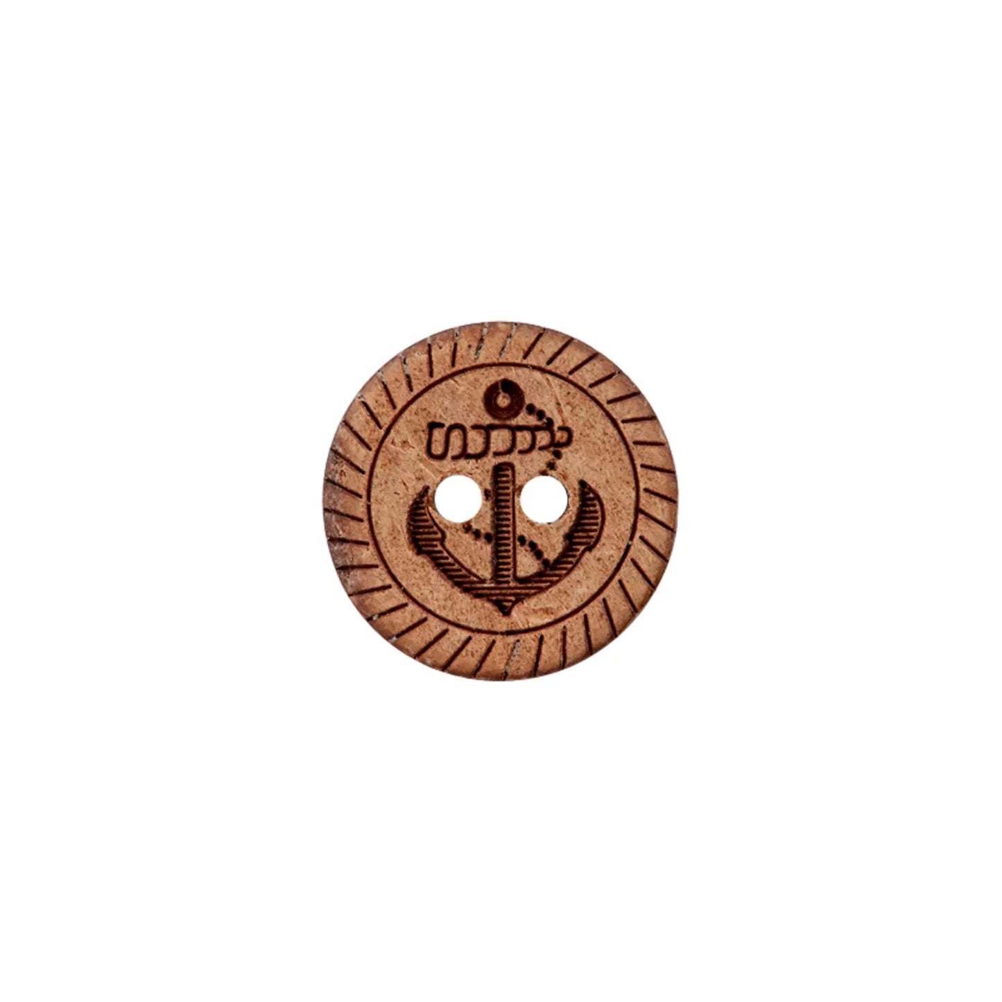 Coconut button 2-holes, Anchor 11mm,12mm,15mm