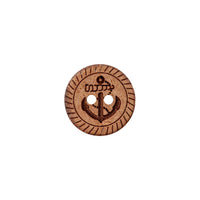 Coconut button 2-holes, Anchor 11mm,12mm,15mm