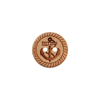 Coconut button 2-holes, Anchor 11mm,12mm,15mm