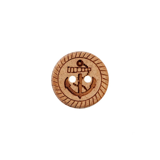 Coconut button 2-holes, Anchor 11mm,12mm,15mm