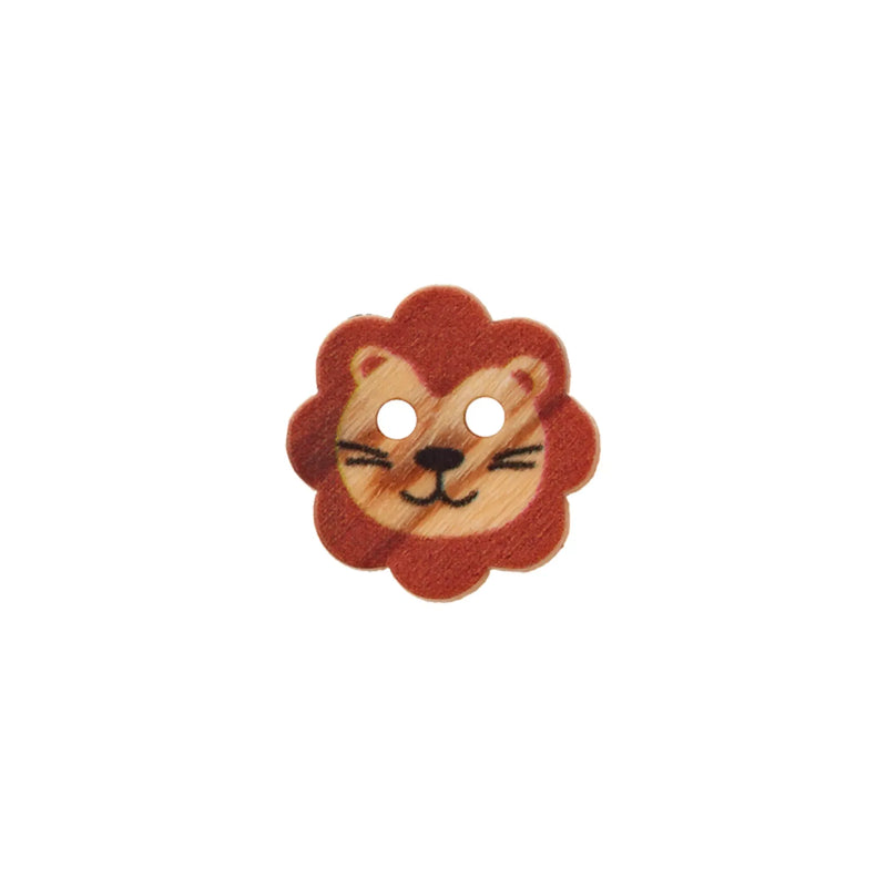 Wood button 2-holes Animals 15mm