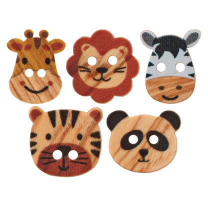 Wood button 2-holes Animals 15mm