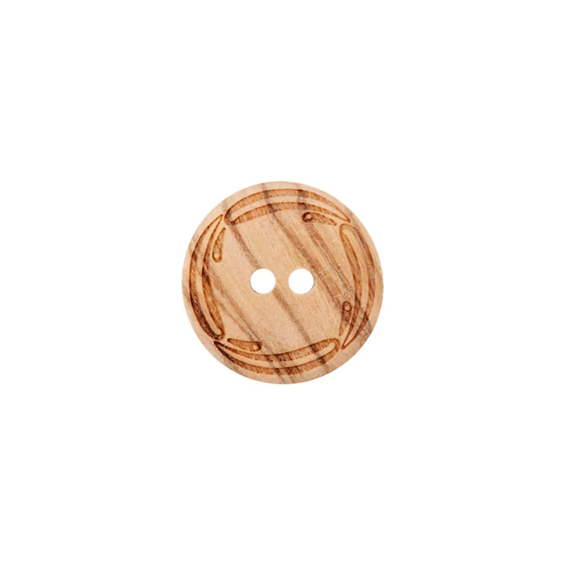 Wood button 2-holes, 18mm
